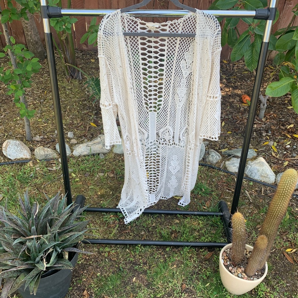 Euc Anthropologie lace crochet kimono